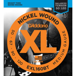 Jeu de Cordes Basse EXL160BT  Balanced Tension Medium 50-120 filé rond nickel