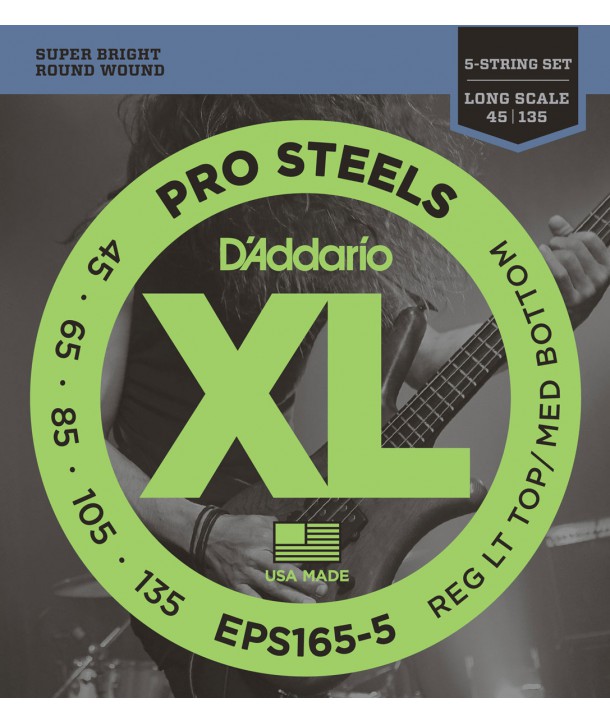 Jeu de corde basse PROSTEEL 45-135 Regular Light Top/Médium Bottom 5 cordes