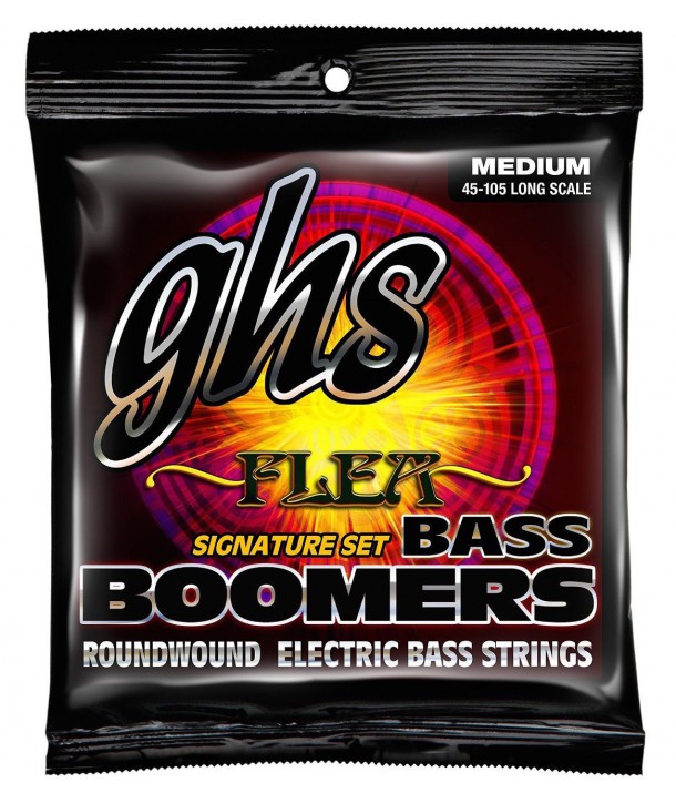Jeu de cordes Basse BOOMERS Basse NICKEL Médium 45-105 signature "FLEA" filé rond