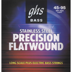 Jeu de cordes FLAT Précision basse filé plat Light 45-95 STAINLESS STEEL