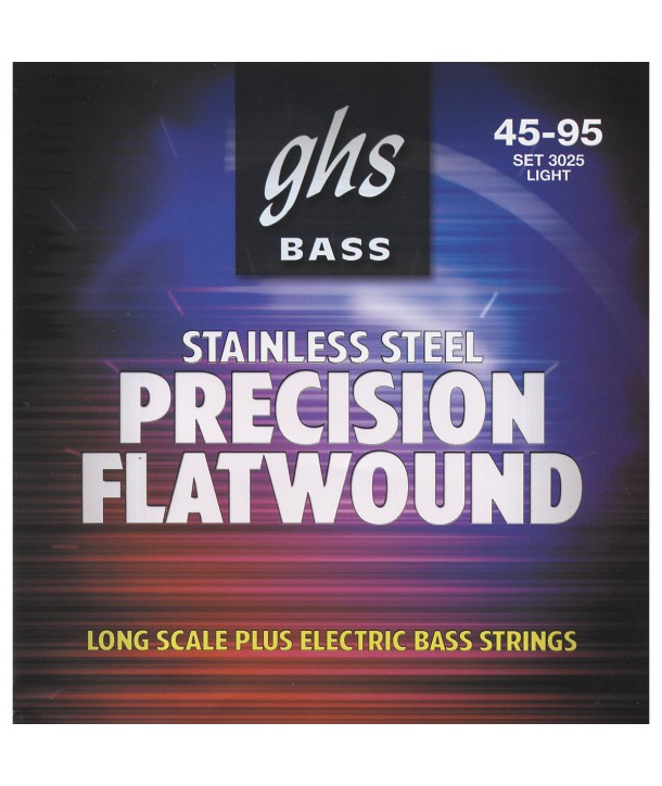 Jeu de cordes FLAT Précision basse filé plat Light 45-95 STAINLESS STEEL