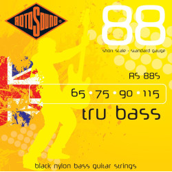 Jeu de cordes basse file plat TRU BASS black nylon short scale 60-115 Viola Bass