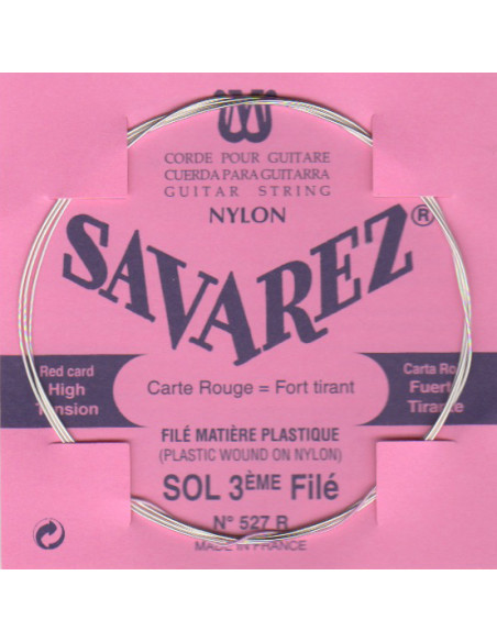 Corde unité Sol Filé argent Carte Rouge Tension forteCorde unité Sol - Rouge Tension Normale - Filé argent