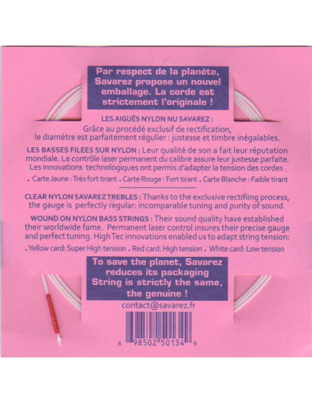 Corde à l'unité Si filée plastique Carte Rouge Tension forte