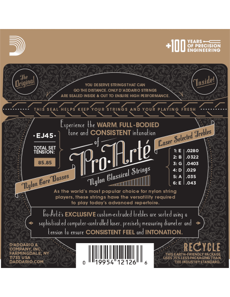 Jeu de cordes classique PRO ARTE tension Normale