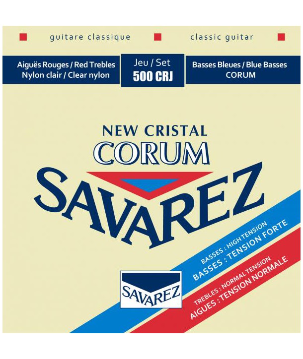 Jeu de cordes classique CORUM CRISTAL Rouge/Bleu tension Mixte 500CRJ