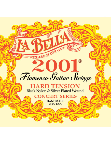 Jeu de cordes classique Série 2001 FLAMENCO tension Forte Nylon noir