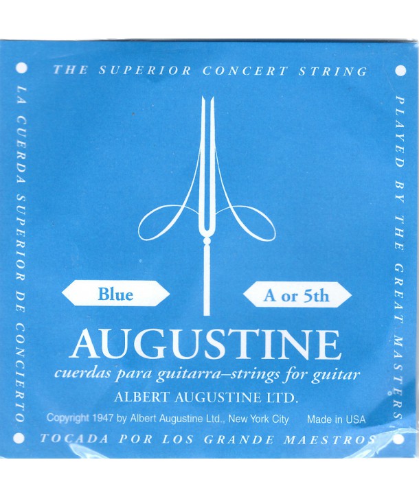 Corde unité La - nylon filé argenté - tension bleue forte