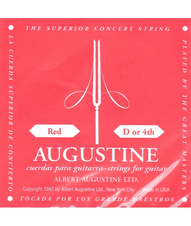 Corde unité Ré - nylon filé argenté - tension rouge normale