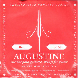 Corde unité Mi grave - nylon filé argenté - tension rouge normal