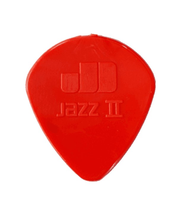 Lot de 6 médiators Nylon Jazz II Rouge 1,18mm arrondi