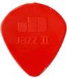 Lot de 6 médiators Nylon Jazz II Rouge 1,18mm arrondi