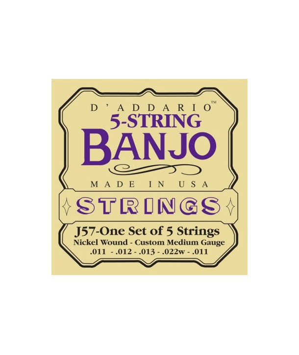 Jeu de cordes pour Banjo 5 Cordes Nickel Custom Medium 11-22