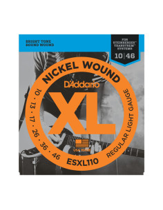 Jeu de cordes électriques XL Nickel Wound double boules Light 10-46 filé rond