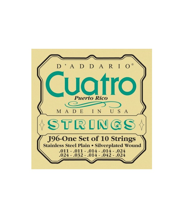 Jeu de cordes pour Cuatro Puerto Rico Cuivre Plaqué Argent 