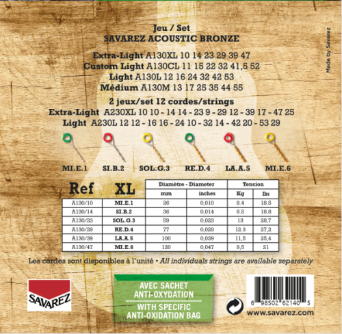 Jeu de cordes folk Bronze Extra light 10-47