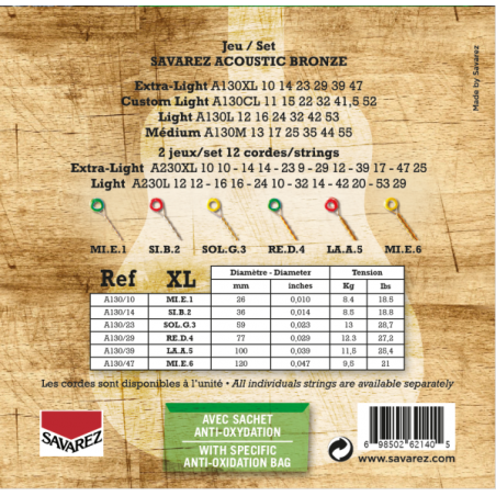 Jeu de cordes folk Bronze Extra light 10-47