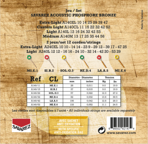 Acoustic strings set 80/20 Bronze Light 12-54