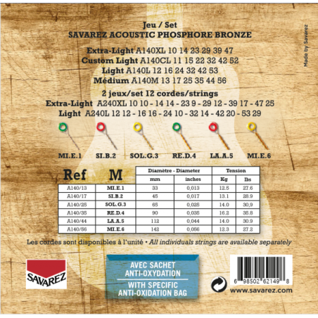 Acoustic strings set 80/20 Bronze Light 12-54