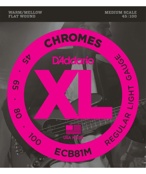 Jeu de cordes basse chrome file plat soft 45-100 Medium Scale