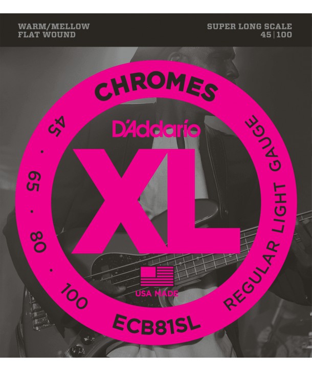 Jeu de cordes basse chrome file plat soft 45-100 Super Long Scale