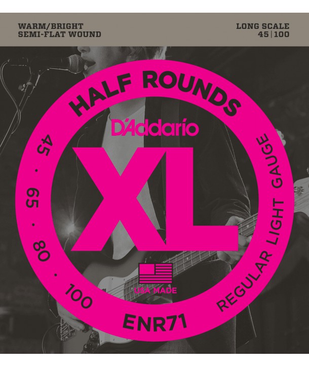 Jeu de cordes basse nickel file demi-rond super light 40-95