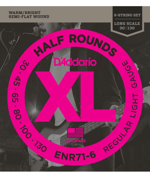 Jeu de 5 cordes basse nickel file demi-rond regular light 45-130