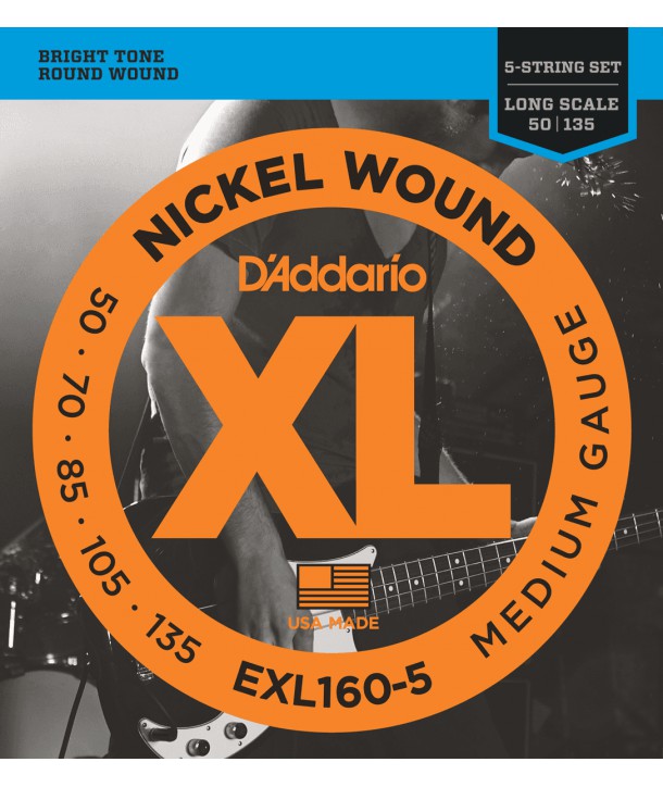 Jeu de cordes Basse XL Regular 50-105 filé rond nickel