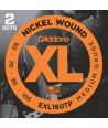 Pack de 2 jeux de cordes Basse XL Medium 50-105 filé rond nickel Short scale