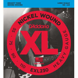 Jeu de cordes Basse XL Heavy 55-110 filé rond nickel