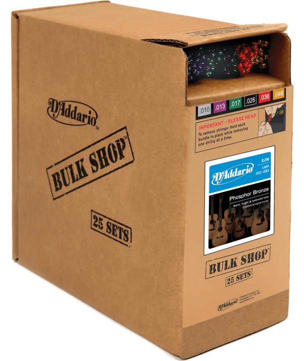 Pack de 25 jeux de cordes Folk Phosphore-Bronze Light 12-53