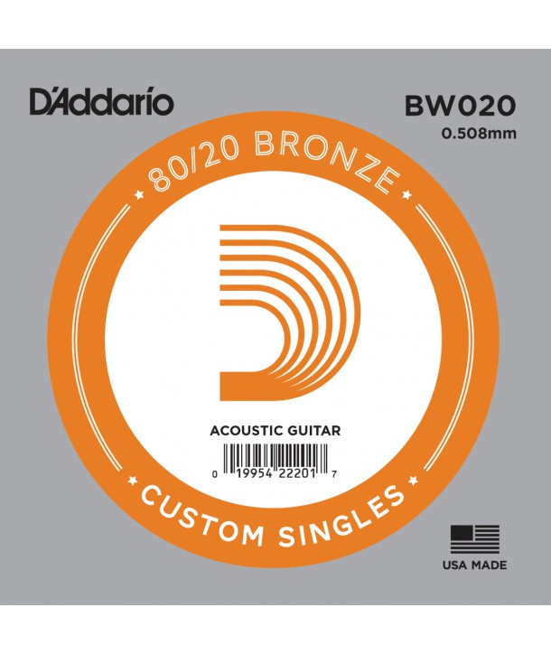 Corde unité 20 acoustique filée Bronze 80/20