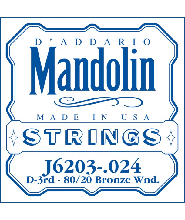 Cordes à l'unité Ré pour Mandoline filée bronze