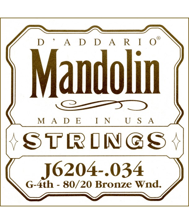 Cordes à l'unité Ré pour Mandoline filée bronze