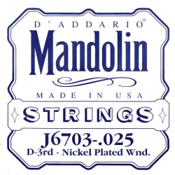 Cordes à l'unité Ré pour Mandoline filée nickel 025w
