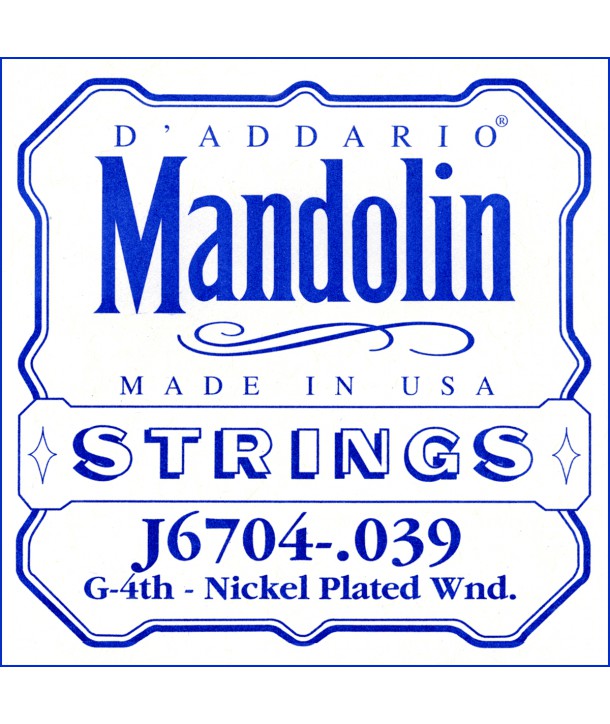 Cordes à l'unité Sol pour Mandoline filée nickel 039w