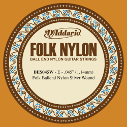 Corde à l'unité Folk Nylon filé Argent à boule 45