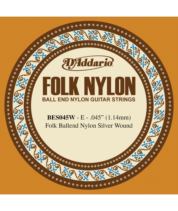 Corde à l'unité Folk Nylon filé Argent à boule 45