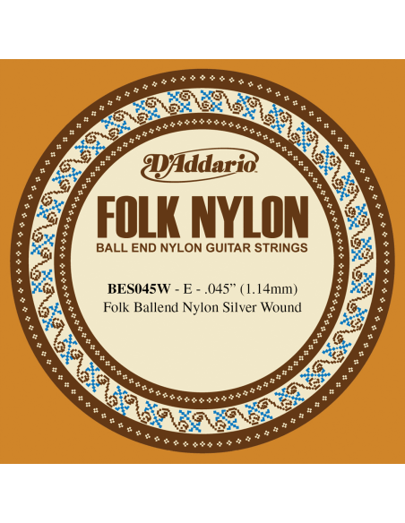 Corde à l'unité Folk Nylon filé Argent à boule 45