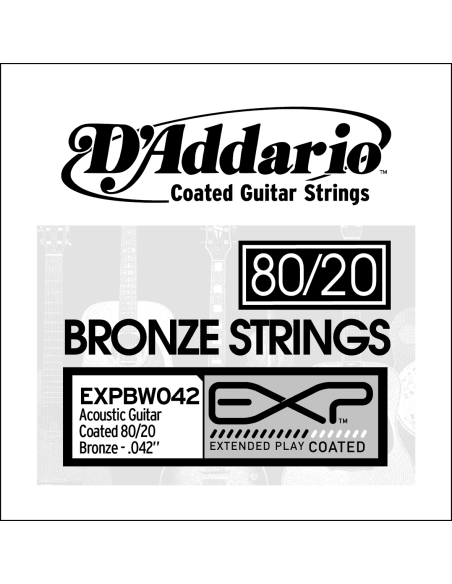 Corde unité 42 acoustique filée Bronze 80/20 gainée