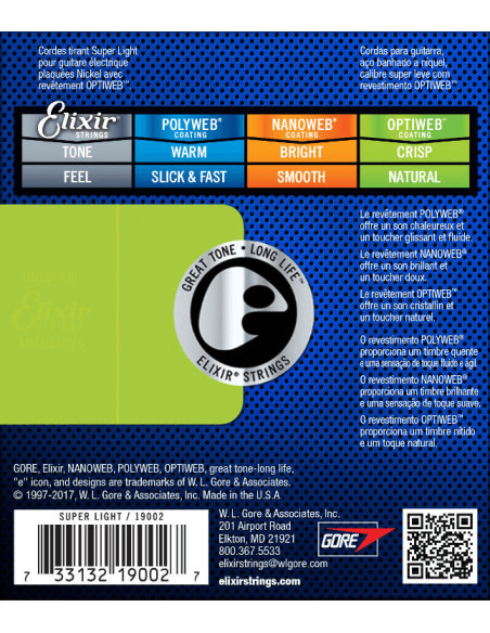 Electric strings set Nanoweb Custom-light 9-46