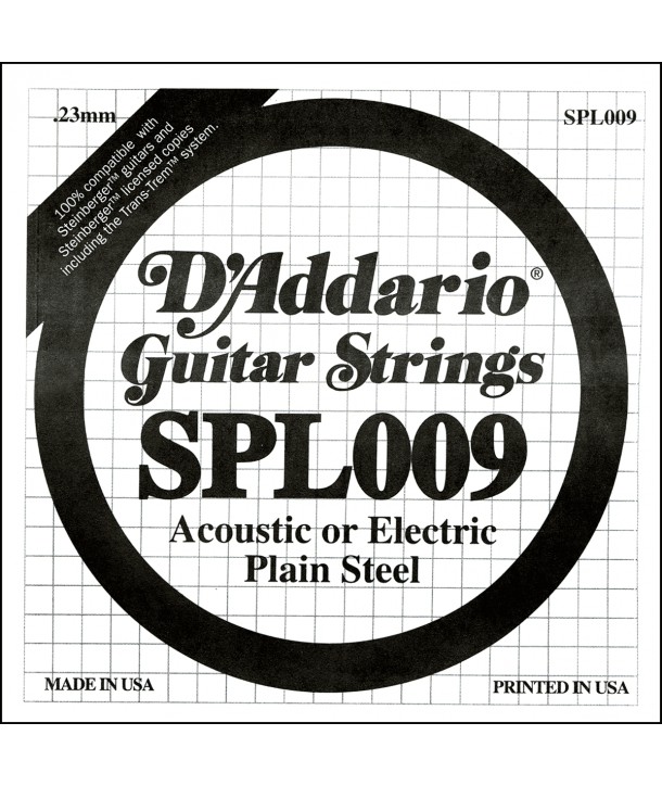 Acoustic or electric single Plain Steel Double Ball End 009