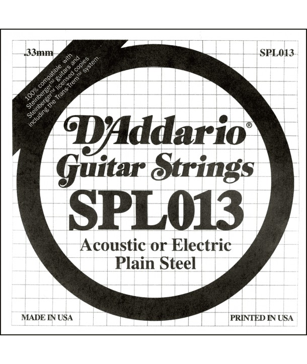 Acoustic or electric single Plain Steel Double Ball End 013