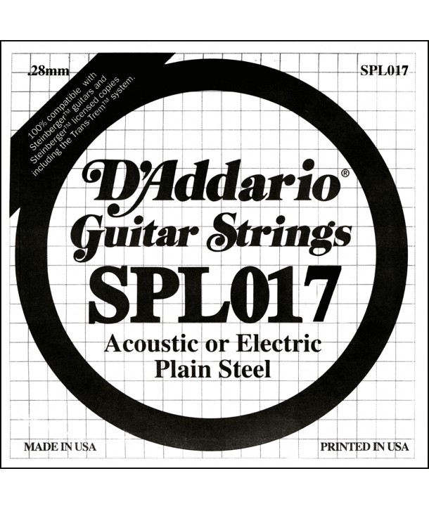 Acoustic or electric single Plain Steel Double Ball End 017