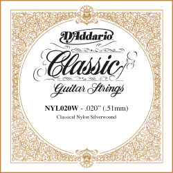 Single Classical Guitar Silver Wound 020 
