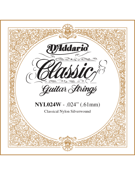 Single Classical Guitar Silver Wound 024