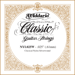 Corde à l'unité Classique Nylon plaqué argent 025
