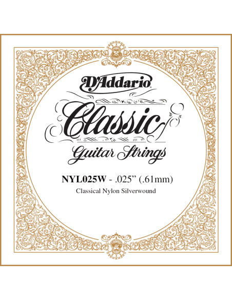 Corde à l'unité Classique Nylon plaqué argent 025