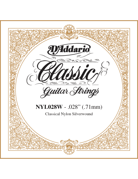 Corde à l'unité Classique Nylon plaqué argent 028