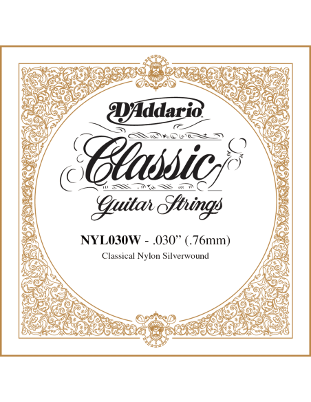 Corde à l'unité Classique Nylon plaqué argent 030